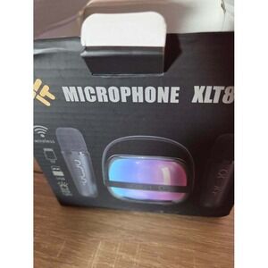 XLT888 Wireless Microphone Speaker Set Pink Karaoke Party Singing USB AUX